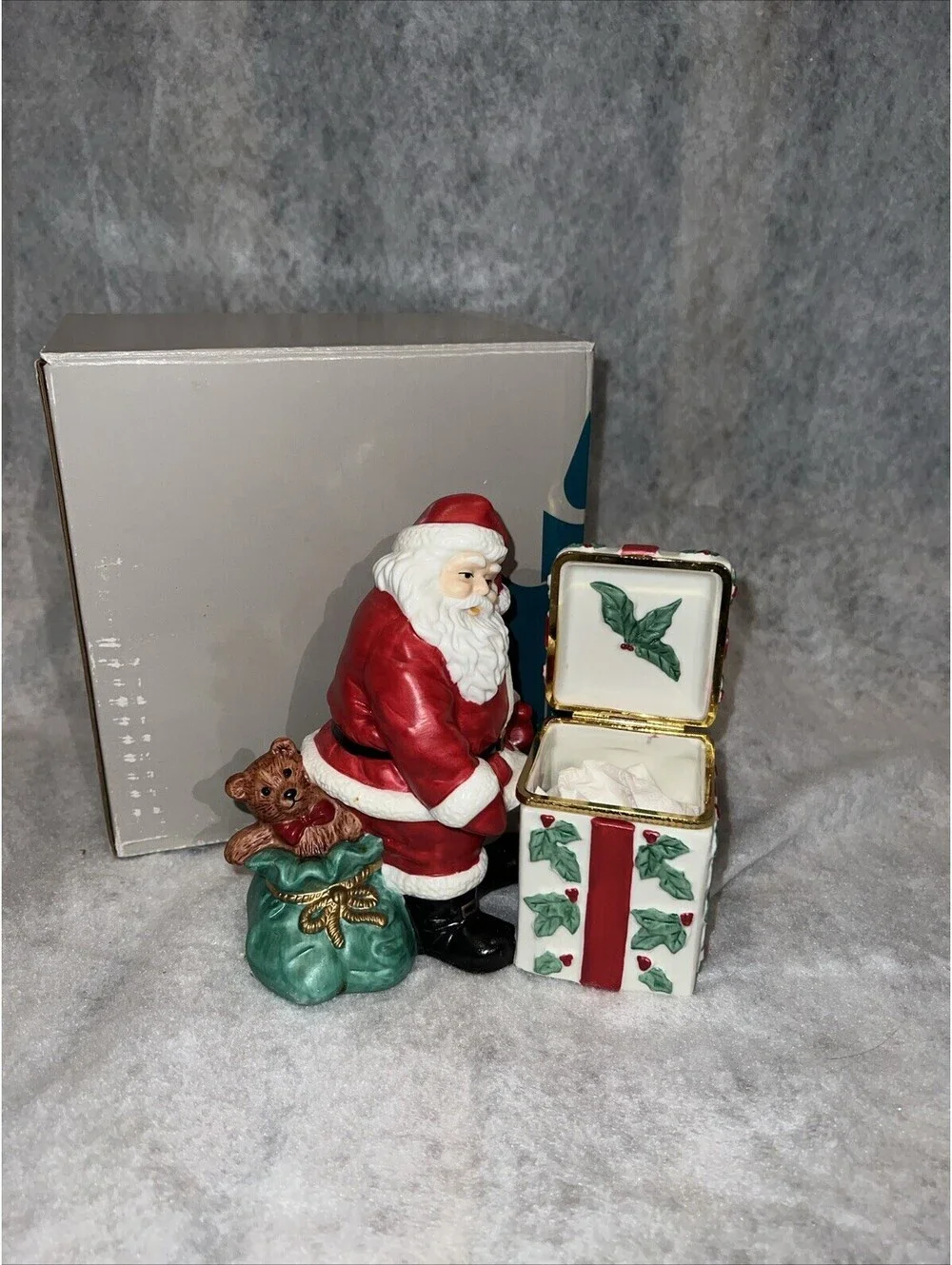 Vintage PartyLite Candles JOLLY SANTA Porcelain Votive Trinket Holder ~ P7251 - Picture 8 of 9